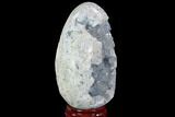 Crystal Filled Celestine (Celestite) Egg Geode - Madagascar #98791-1